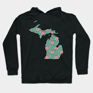 Shabby Roses on Michigan Hoodie